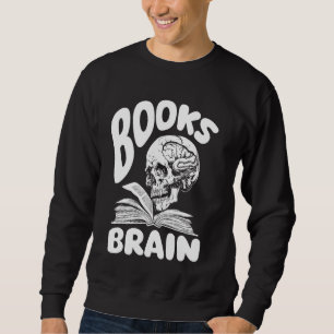 Bokar Skull Bookworm Literature Writer - Novel Boo Lång Ärmad Tröja