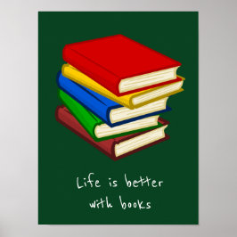 Bokar slogan, klassrum eller bibliotek barn rum poster