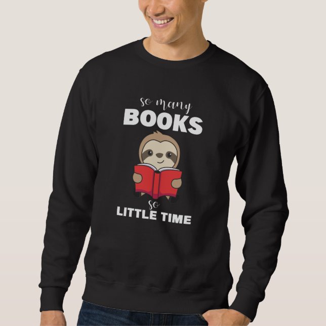Bokar Sloth Read Bok Bookworm Bookworm Lång Ärmad Tröja (Framsida)
