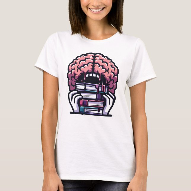 Bokar som lätt kan äta hjärnor för läsare och Boka T Shirt (Framsida)