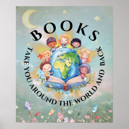 Bokar tar dig runt Modern och Cute Poster