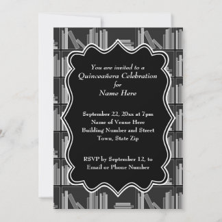 Bokar Theme Quinceanera Inbjudningar