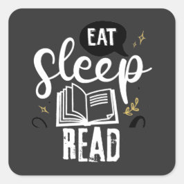 Bokar till läshälsa fyrkantigt klistermärke