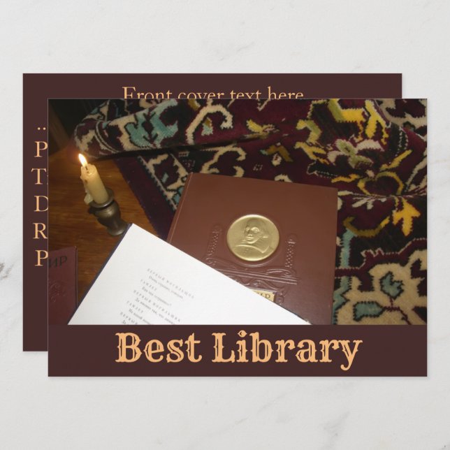 Bokar under förra århundradet inbjudningar (Fram/baksida)