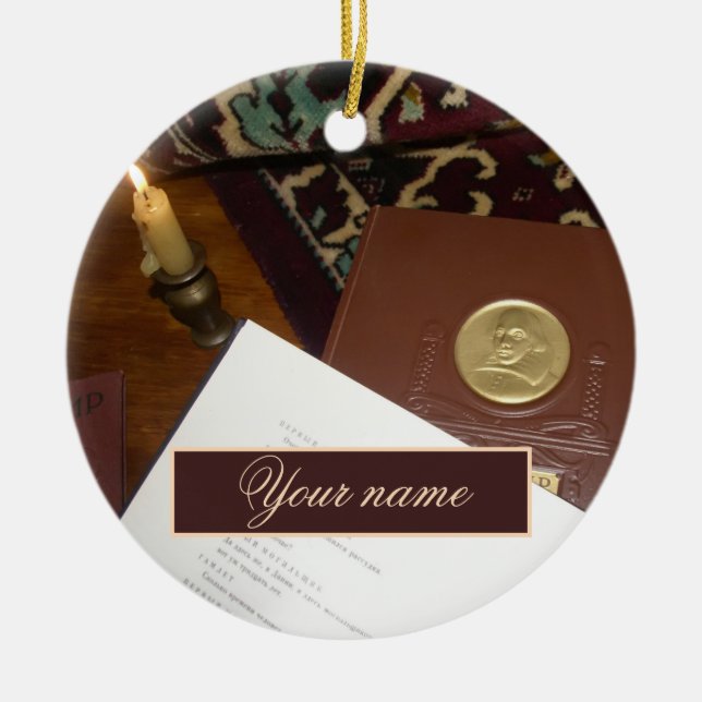 Bokar under förra århundradet julgransprydnad keramik (Framsidan)