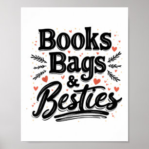 Bokar väskor&stämpel; Besties Outfit Back to schoo Poster
