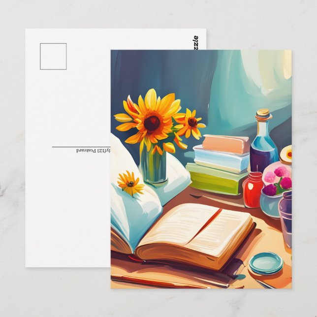 Bokar, vykort för postkorsning (Fram/baksida)