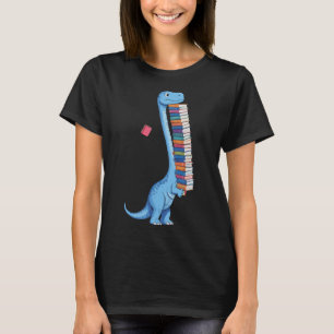 Bokbärande dinosaurie läser Dino T Shirt