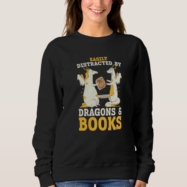 Bokdrake  Kläder För Bokälskare Läsande Bibliotek T Shirt (Framsida)