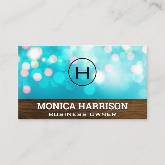 Boke-bakgrund | Träpanel Visitkort (Framsida)