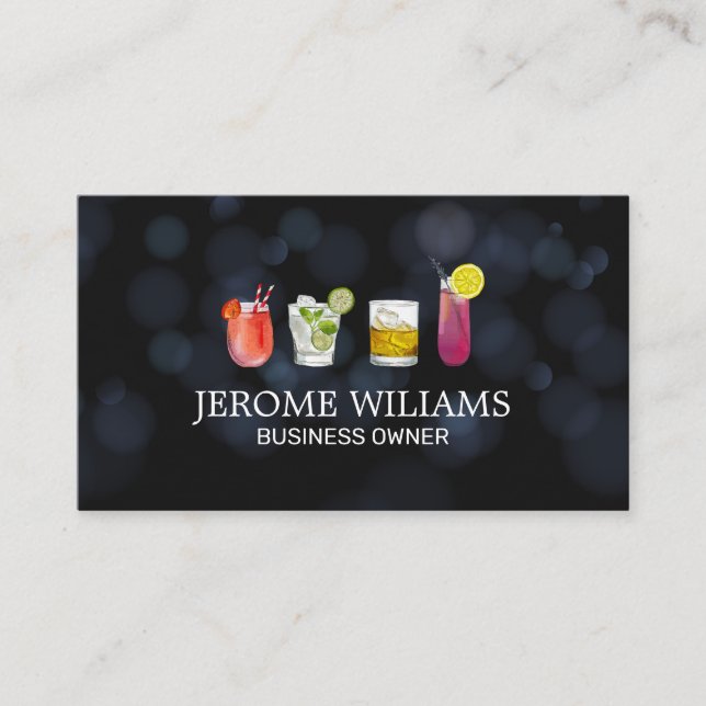 Boke Ljus | Blandade spritdrycker Visitkort (Framsida)