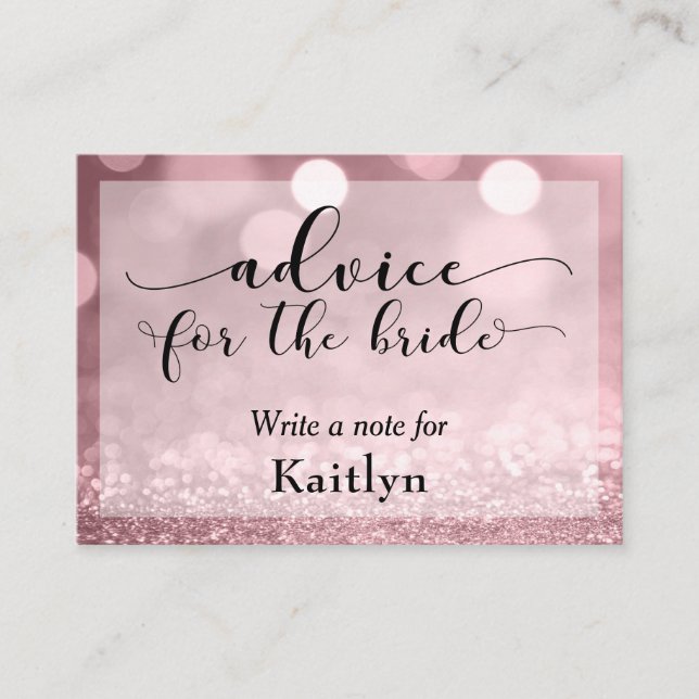 Bokeh Advice för Bride ro i Guld Rådkort (Framsida)