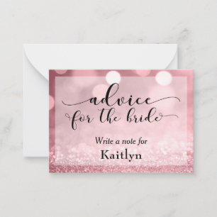 Bokeh Advice för Bride ro i Guld Rådkort