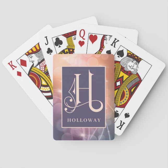 Bokeh Bakgrund H Monogram, Anpassa Casinokort (Baksidan)