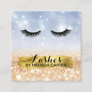 Bokeh Beauty Salon Makeup Artist Lash Extensions Fyrkantigt Visitkort