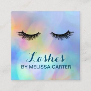 Bokeh Beauty Salon Makeup Artist Lash Extensions Fyrkantigt Visitkort