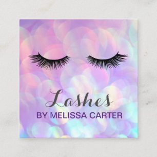 Bokeh Beauty Salon Makeup Artist Lash Extensions Fyrkantigt Visitkort