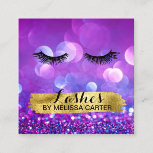 Bokeh Beauty Salon Makeup Artist Lash Extensions Fyrkantigt Visitkort