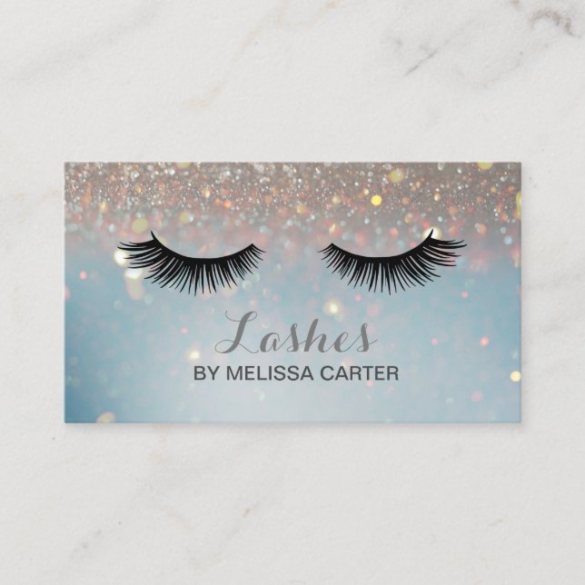 Bokeh Beauty Salon Makeup Artist Lash Extensions Visitkort (Framsida)