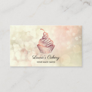 Bokeh Cakes & Sweets Cuptårta Home Bakery Visitkort
