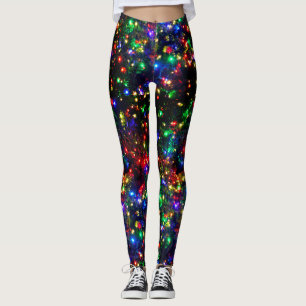 Bokeh Colorful Ljus Festive Roligt jul Ljus Leggings