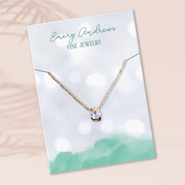 Bokeh Designer Jewelry Necklace Holder Visning Visitkort (Skapare uppladdad)