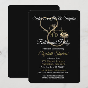 Bokeh Doktor Stethoscope Surprise Pension Party Inbjudningar