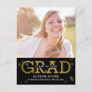 Bokeh EDITABLE FÄRG Photo Studenten vycard Vykort
