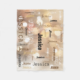 Bokeh för konst för personligtypografitunnelbana fleecefilt