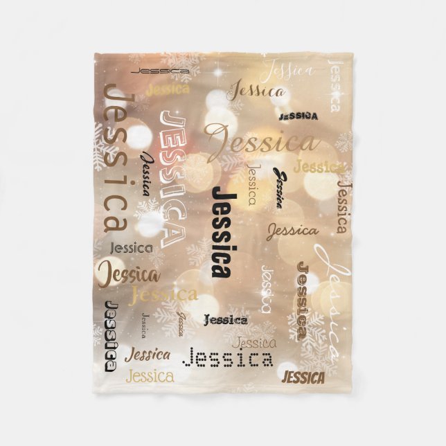 Bokeh för konst för personligtypografitunnelbanan fleecefilt (Framsidan)