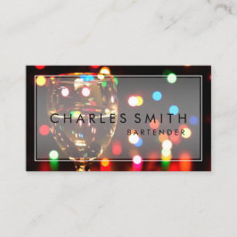 Bokeh för vinexponeringsglas ljus pub eller visitkort