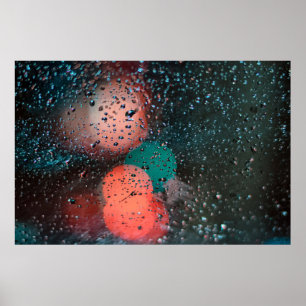 Bokeh-fotografi av droppar från vatten på genomski poster