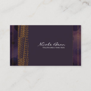 Bokeh Glam Lila & Guld Chic Namnkort