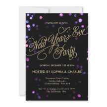 Bokeh Glam Nyårsafton Fest Inbjudan
