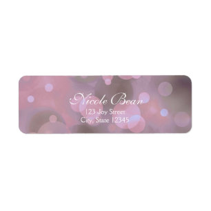 Bokeh Glam Rosa & Guld Ljus Adressetiketter Returadress Etikett