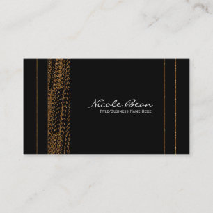 Bokeh Glam Svarta & Guld Chic Företagskort Visitkort