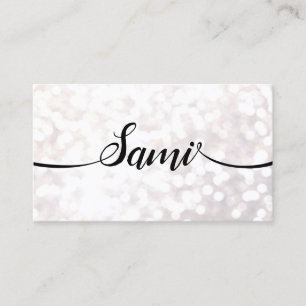Bokeh Glitter Calligraphy Font Networking Card Visitkort