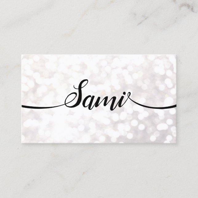 Bokeh Glitter Calligraphy Font Networking Card Visitkort (Framsida)