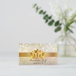 Bokeh Guld, Lotus Flower Yoga Instructor Business Visitkort