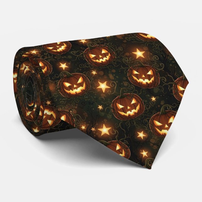 Bokeh Halloween Sömlös | Lysande Jack-O'-Lantern Slips (Rullad)