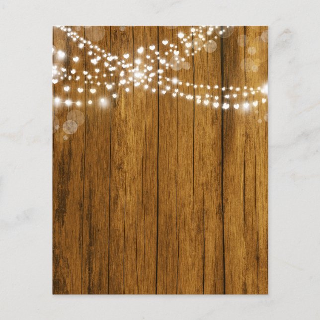 Bokeh Heart Ljus & Wood Grain Scrapbook Papper (Framsida)