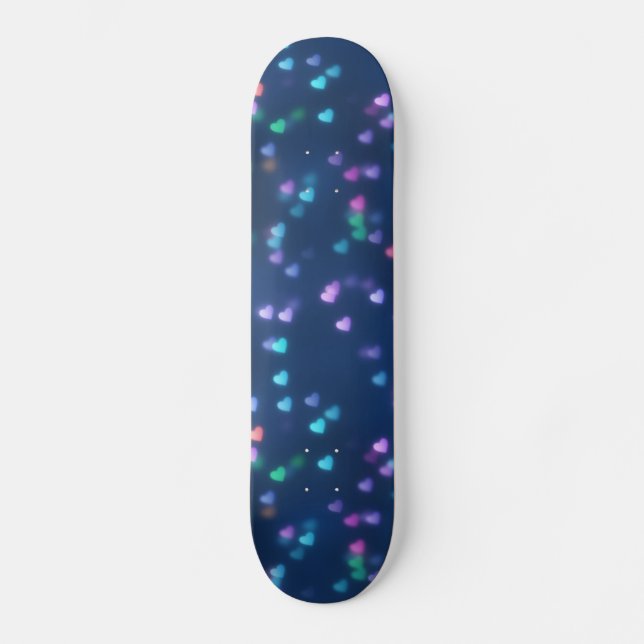 Bokeh Hearts Mini Skateboard Bräda 18,5 Cm (Framsida)