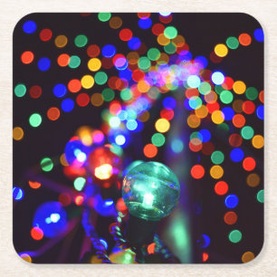 Bokeh Helgdag Ljus Papper Underlägg Kvadrat