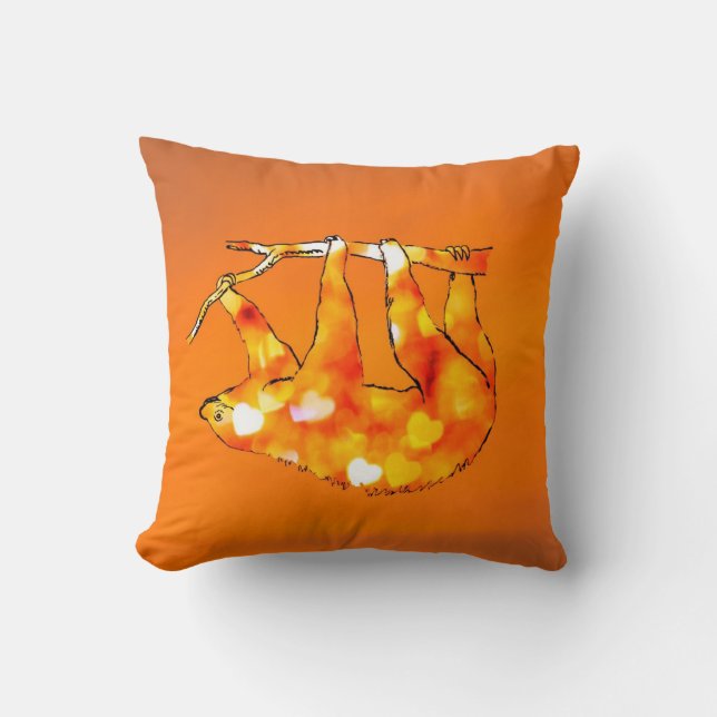 Bokeh hjärtaSloth Kudde (Framsida)