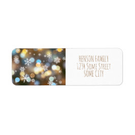 Bokeh Lights Festiv Julhelg Returadress Etikett