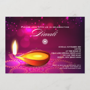 Bokeh Ljus Diwali Lamp Party Inbjudningar