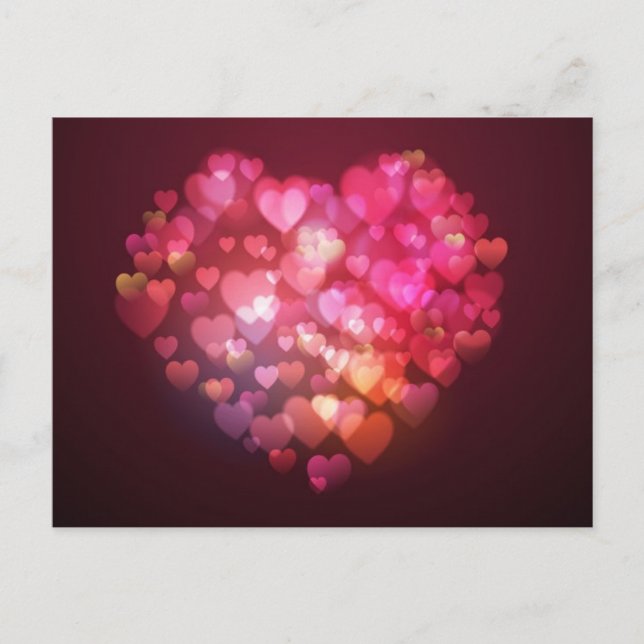 Bokeh-Ljus-Heart-Shape-Vector-Background BOKEH L Vykort (Framsida)