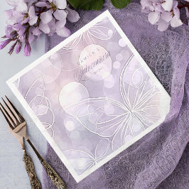 Bokeh och Butterfly Quinceanera Lavender ID1030 Pappersservett