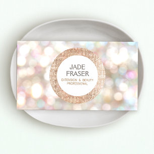 Bokeh och Ro Guld Sequin Beauty och Mode Visitkort
