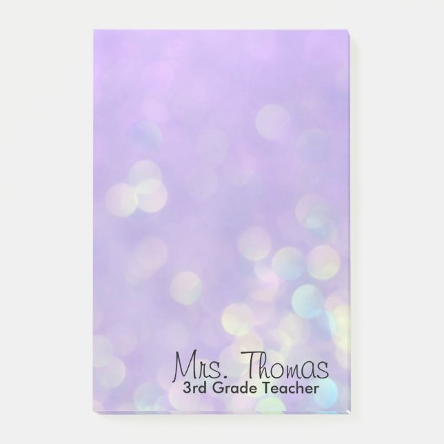 Bokeh Post IT Notes 4x6 (Lila) Post-it Block (Framsida)